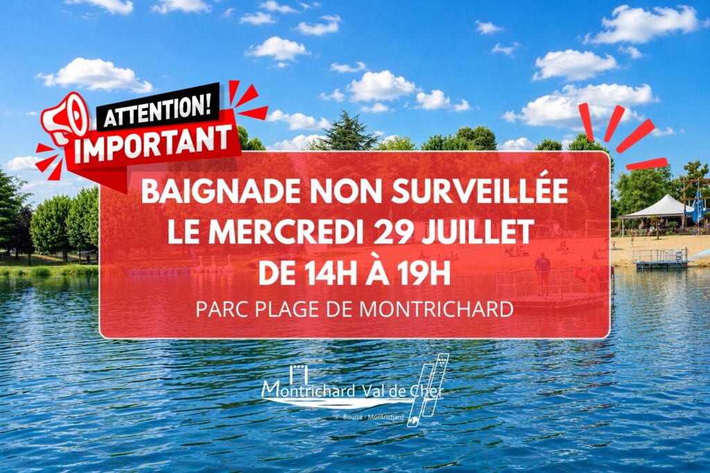 INFORMATION BAIGNADE MONTRICHARD VAL DE CHER
