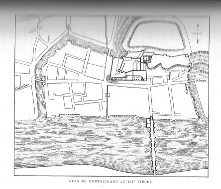 Plan de Montrichard au XIIe siècle